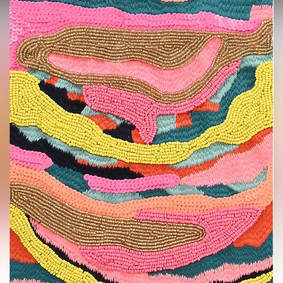 New America & Beyond Daphne Embellished Multi-Colored Hand beaded Tote - Picture 4 of 7